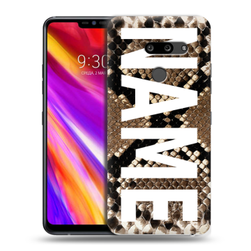 Пластиковый чехол на LG G8 ThinQ с принтом NAME
