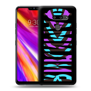 Пластиковый чехол на LG G8 ThinQ с принтом ФАМИЛИЯ