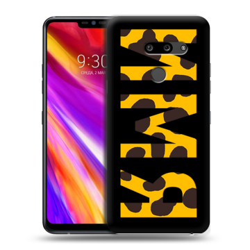 Пластиковый чехол на LG G8 ThinQ с принтом ИМЯ