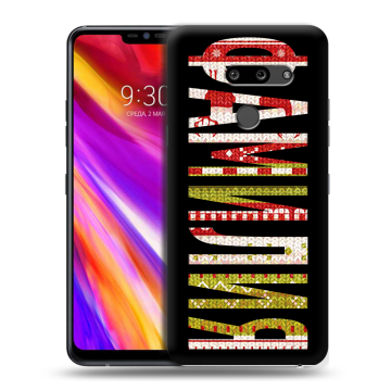 Пластиковый чехол на LG G8 ThinQ с принтом ФАМИЛИЯ