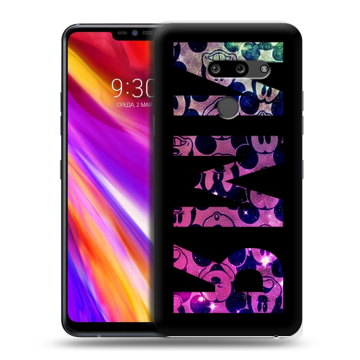 Пластиковый чехол на LG G8 ThinQ с принтом ИМЯ