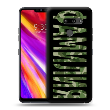 Пластиковый чехол на LG G8 ThinQ с принтом ФАМИЛИЯ