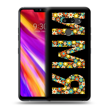 Пластиковый чехол на LG G8 ThinQ с принтом ИМЯ