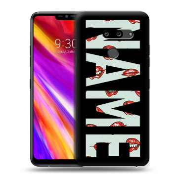 Пластиковый чехол на LG G8 ThinQ с принтом NAME
