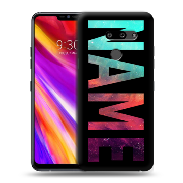 Пластиковый чехол на LG G8 ThinQ с принтом NAME