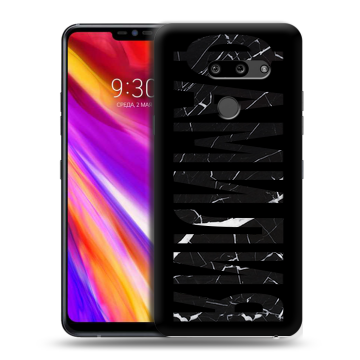 Пластиковый чехол на LG G8 ThinQ с принтом ФАМИЛИЯ