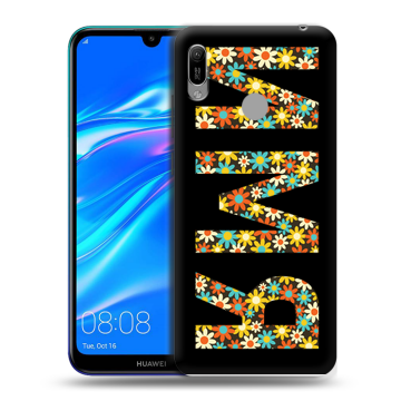 Силиконовый противоударный чехол на Huawei Y6 (2019) с принтом ИМЯ