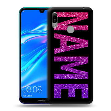 Силиконовый противоударный чехол на Huawei Y6 (2019) с принтом NAME