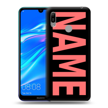 Силиконовый противоударный чехол на Huawei Y6 (2019) с принтом NAME