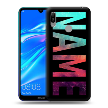 Силиконовый противоударный чехол на Huawei Y6 (2019) с принтом NAME