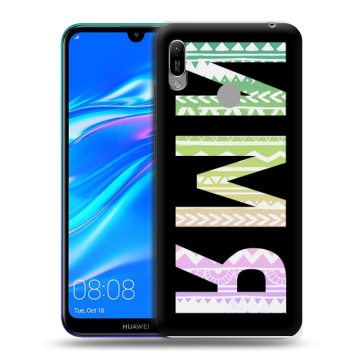 Силиконовый противоударный чехол на Huawei Y6 (2019) с принтом ИМЯ