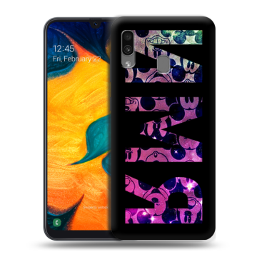 Силиконовый чехол на Samsung Galaxy A30 с принтом ИМЯ