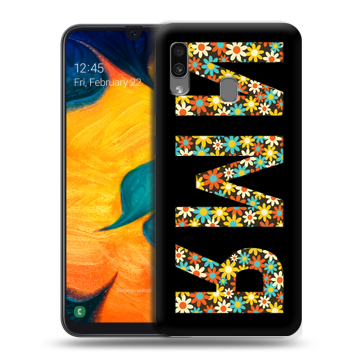 Силиконовый чехол на Samsung Galaxy A30 с принтом ИМЯ