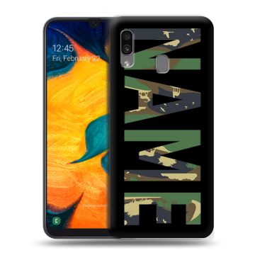 Силиконовый чехол на Samsung Galaxy A30 с принтом NAME