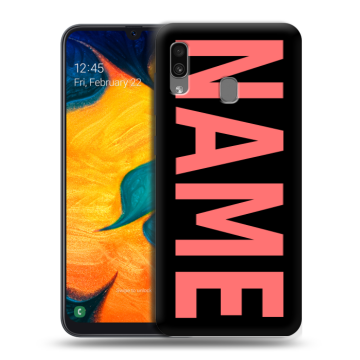 Силиконовый чехол на Samsung Galaxy A30 с принтом NAME