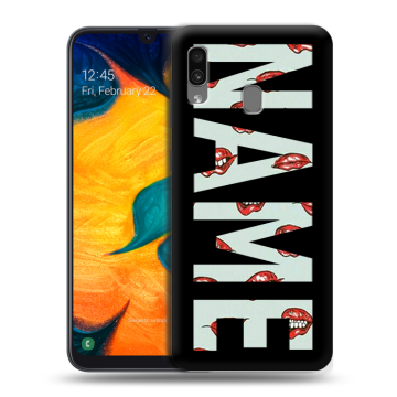 Силиконовый чехол на Samsung Galaxy A30 с принтом NAME
