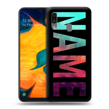 Силиконовый чехол на Samsung Galaxy A30 с принтом NAME