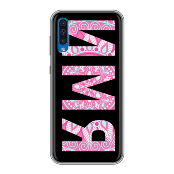Силиконовый чехол на Samsung Galaxy A50 с принтом ИМЯ