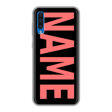 Силиконовый чехол на Samsung Galaxy A50 с принтом NAME
