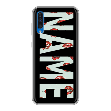 Силиконовый чехол на Samsung Galaxy A50 с принтом NAME