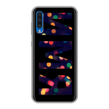 Силиконовый чехол на Samsung Galaxy A50 с принтом ИМЯ