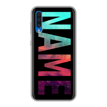 Силиконовый чехол на Samsung Galaxy A50 с принтом NAME