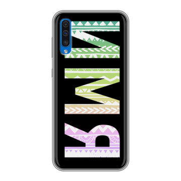 Силиконовый чехол на Samsung Galaxy A50 с принтом ИМЯ