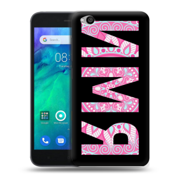 Силиконовый чехол на Xiaomi RedMi Go с принтом ИМЯ