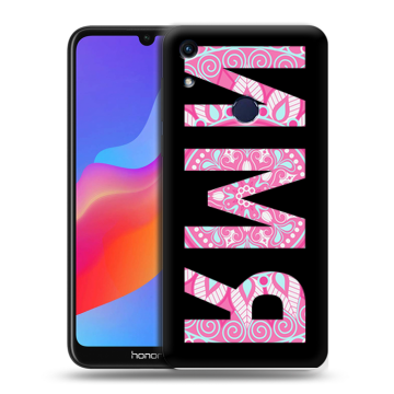 Силиконовый противоударный чехол на Huawei Honor 8A с принтом ИМЯ