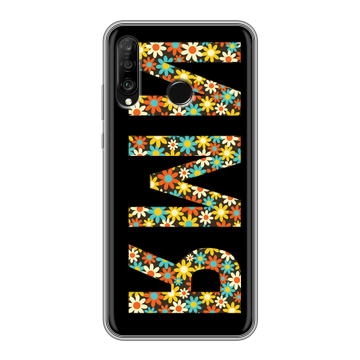 Силиконовый чехол на Huawei P30 Lite с принтом ИМЯ