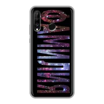 Силиконовый чехол на Huawei P30 Lite с принтом ФАМИЛИЯ
