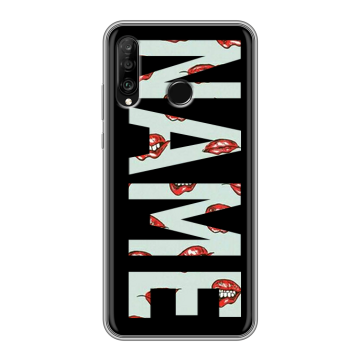 Силиконовый чехол на Huawei P30 Lite с принтом NAME