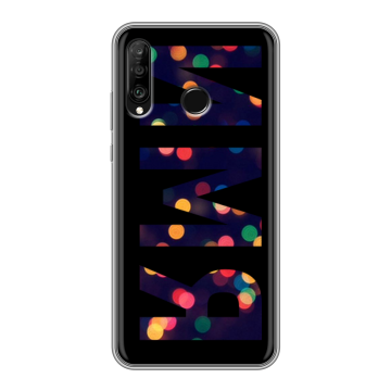 Силиконовый чехол на Huawei P30 Lite с принтом ИМЯ