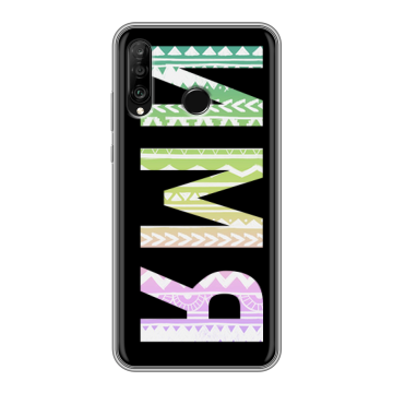 Силиконовый чехол на Huawei P30 Lite с принтом ИМЯ