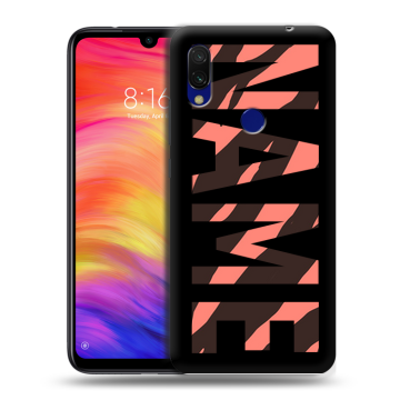 Силиконовый противоударный чехол на Xiaomi RedMi 7 с принтом NAME