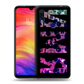 Силиконовый противоударный чехол на Xiaomi RedMi 7 с принтом ИМЯ