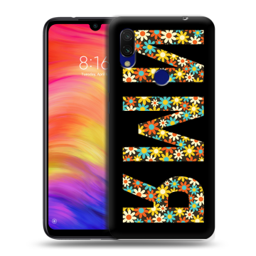 Силиконовый противоударный чехол на Xiaomi RedMi 7 с принтом ИМЯ