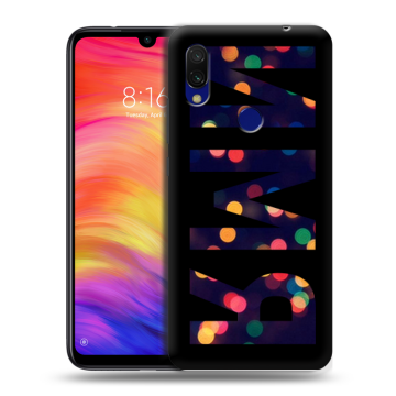 Силиконовый противоударный чехол на Xiaomi RedMi 7 с принтом ИМЯ