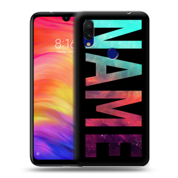 Силиконовый противоударный чехол на Xiaomi RedMi 7 с принтом NAME