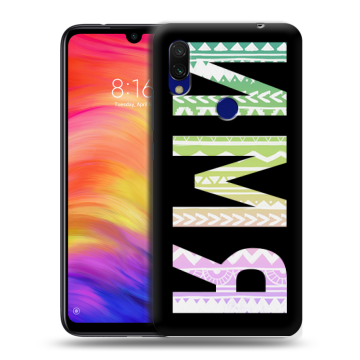 Силиконовый противоударный чехол на Xiaomi RedMi 7 с принтом ИМЯ