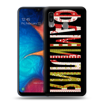 Силиконовый чехол на Samsung Galaxy A20 с принтом ФАМИЛИЯ