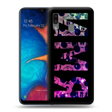 Силиконовый чехол на Samsung Galaxy A20 с принтом ИМЯ