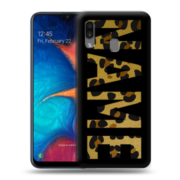 Силиконовый чехол на Samsung Galaxy A20 с принтом NAME