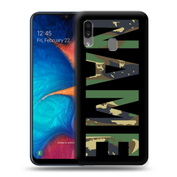 Силиконовый чехол на Samsung Galaxy A20 с принтом NAME