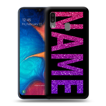 Силиконовый чехол на Samsung Galaxy A20 с принтом NAME