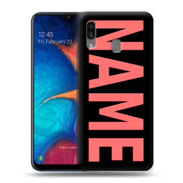 Силиконовый чехол на Samsung Galaxy A20 с принтом NAME