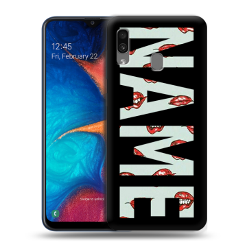 Силиконовый чехол на Samsung Galaxy A20 с принтом NAME