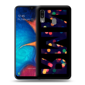 Силиконовый чехол на Samsung Galaxy A20 с принтом ИМЯ