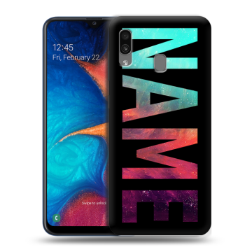Силиконовый чехол на Samsung Galaxy A20 с принтом NAME