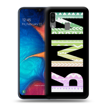 Силиконовый чехол на Samsung Galaxy A20 с принтом ИМЯ